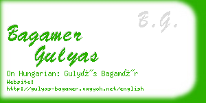 bagamer gulyas business card